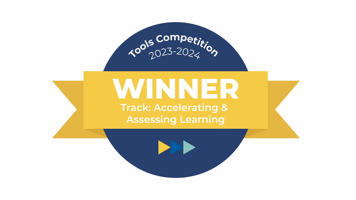Tools competition 2023-2024 winner badge for the accelerating and accessing learning track awarded to Coteach.